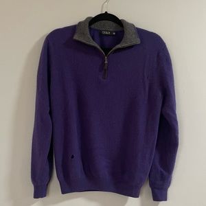 Men’s 100% Cashmere Purple Sweater